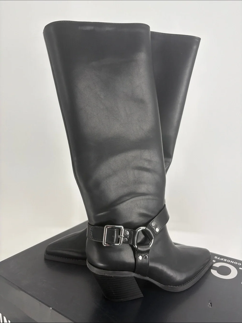 New INC International Concepts Black Over-the-Knee Pointed JAMEAP Boots size 7M